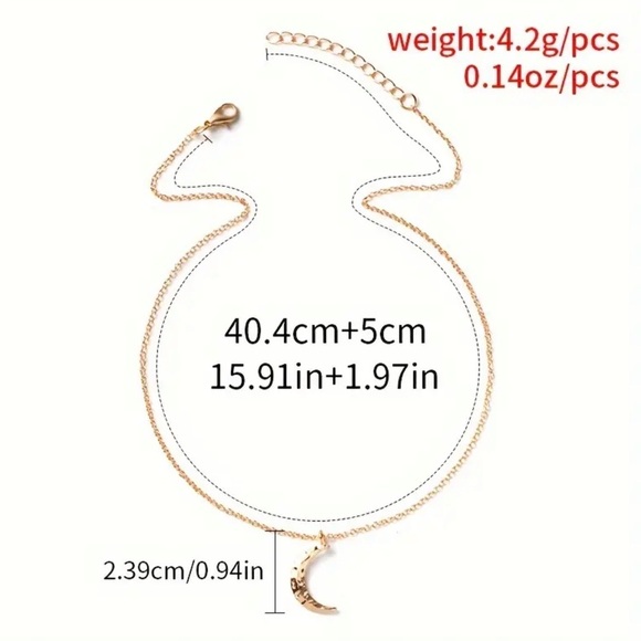 ⚜️ Minimalist Moon Pendant Necklace 🌙 - Picture 3 of 6